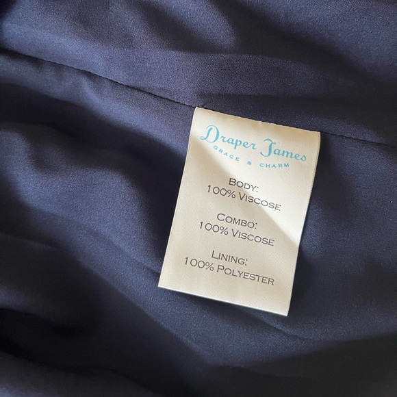 NWT Draper James Cherry Ann Flutter Dress Navy Pink Size 6 - Picture 13 of 13